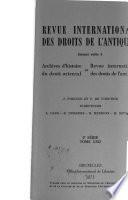 Revue internationale des droits de l'antiquité