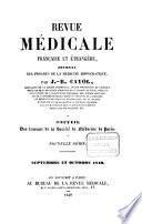 Revue médicale française et étrangère, journal des progrès de la médecine hippocratique