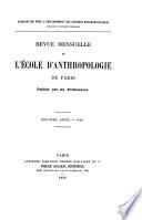 Revue mensuelle de lʹÉcole d'Anthropologie de Paris