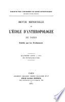 Revue mensuelle de lʹÉcole d'Anthropologie de Paris