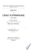 Revue mensuelle de lʹÉcole d'Anthropologie de Paris