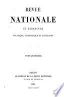 Revue nationale et étrangère politique, scientifique et littéraire