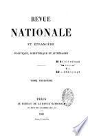 Revue nationale et étrangère, politique, scientifique et littéraire