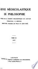 Revue néoscolastique de philosophie