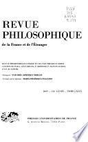 Revue philosophique de la France et de l'étranger