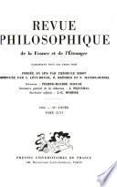 Revue philosophique de la France et de l'étranger