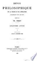 Revue philosophique de la France et de l'étranger