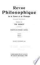 Revue philosophique de la France et de l'étranger