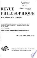 Revue philosophique de la France et de l'étranger