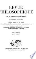 Revue philosophique de la France et de l'étranger