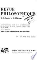 Revue philosophique de la France et de l'étranger