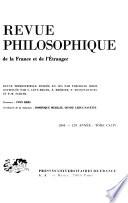 Revue philosophique de la France et de l'étranger