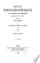 Revue philosophique de la France et de l'étranger