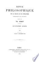 Revue philosophique de la France et de l'étranger