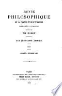 Revue philosophique de la France et de l'étranger