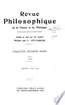 Revue philosophique de la France et de l'étranger