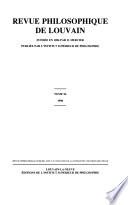 Revue philosophique de Louvain