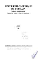 Revue philosophique de Louvain