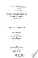 Revue québécoise de linguistique
