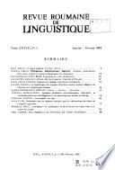 Revue Roumaine de Linguistique