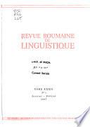 Revue Roumaine de Linguistique