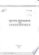 Revue Roumaine de Linguistique