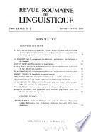 Revue Roumaine de Linguistique