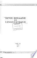 Revue Roumaine de Linguistique