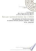 Revue semestrielle de l'IRSH