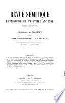 Revue sémitique d'épigraphie d'historie ancienne