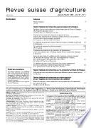 Revue suisse d'agriculture