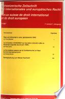 Revue suisse de droit international et de droit européen