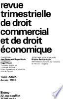 Revue trimestrielle de droit commercial et de droit économique