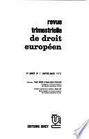 Revue trimestrielle de droit européen