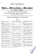 Revue universelle des mines, de la metallurgie, des travaux publics, des sciences et des arts appliqués à l'industrie