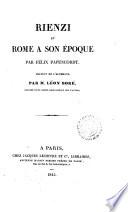 Rienzi et Rome a son epoque