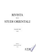 Rivista degli studi orientali