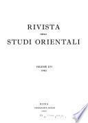 Rivista degli studi orientali