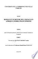 Roman et écriture de l'espace en Afrique (noire) francophone
