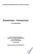 Romanistique-germanistique, une confrontation