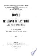 Rome et la Renaissance de l'antiquité