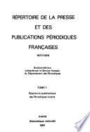 Rʹepertoire de la presse et des publications pʹeriodiques françaises: Periodiques gʹenʹeraux à L. Sports et jeux