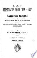 S.A.C. itinéraire pour 1885-1887