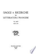 Saggi e ricerche di letteratura francese
