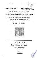 Saggio di agricoltura per le isole di Malta e Gozo, etc