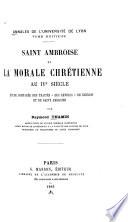 Saint Ambroise et la morale chrétienne au IVe siècle