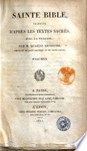 Sainte Bible traduite d'après les textes sacrés avec la Vulgate par M. Eugène Genoude... Tome premier [-vingtième]