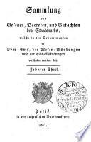 Sammlung von Gesetzen, Decreten und Gutachten des Staatsraths, welche in den Departementen der Ober-Ems, der Weser-Mündungen und der Elbe-Mündungen verkündet worden sind