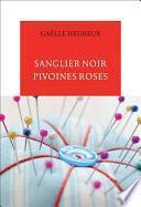 Sanglier noir, pivoines roses