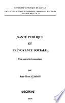 Santé publique et prévoyance sociale